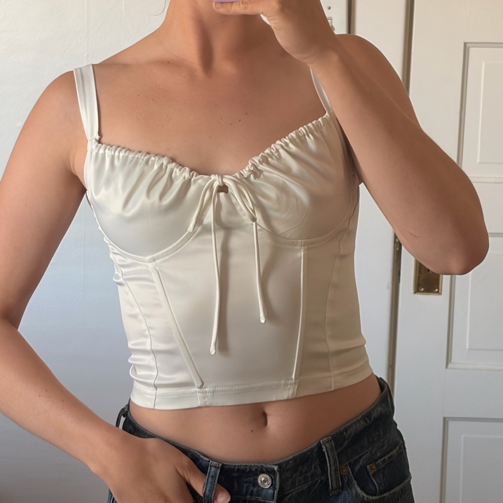 Princess Polly white satin corset top